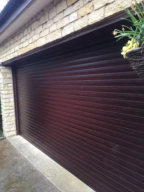 SWS Roller Door in Rosewood Laminate (Melton Mowbray)